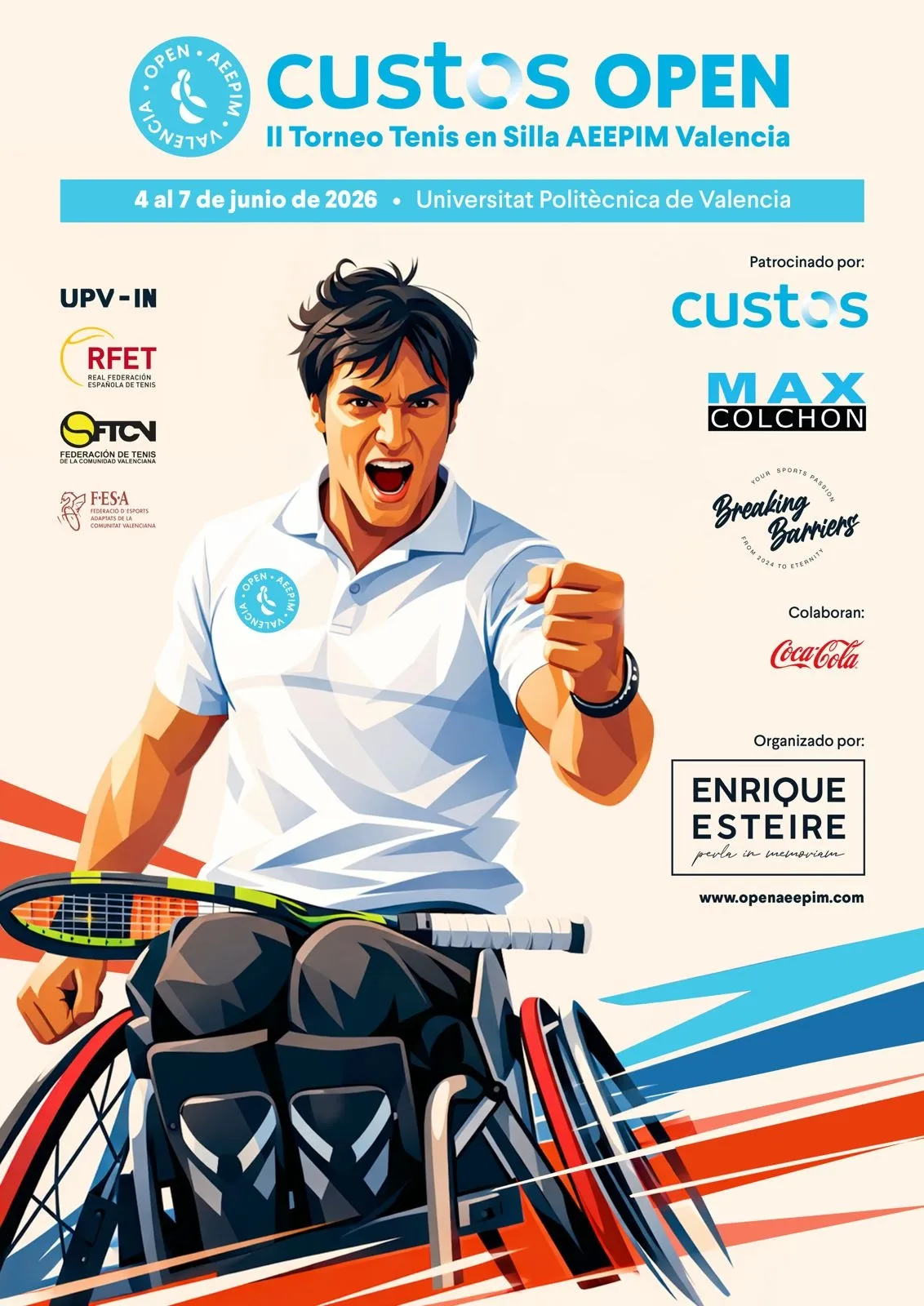 La UPV será sede del II Custos Open AEEPIM de Tenis en Silla de Ruedas del 4 al 7 de junio